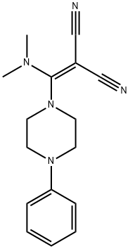 2-[(DIMETHYLAMINO)(4-PHENYLPIPERAZINO)METHYLENE]MALONONITRILE Struktur