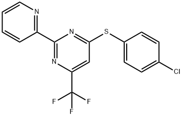 4-CHLOROPHENYL 2-(2-PYRIDINYL)-6-(TRIFLUOROMETHYL)-4-PYRIMIDINYL SULFIDE Struktur