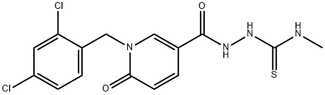 2-([1-(2,4-DICHLOROBENZYL)-6-OXO-1,6-DIHYDRO-3-PYRIDINYL]CARBONYL)-N-METHYL-1-HYDRAZINECARBOTHIOAMIDE Struktur