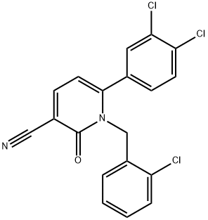 1-(2-CHLOROBENZYL)-6-(3,4-DICHLOROPHENYL)-2-OXO-1,2-DIHYDRO-3-PYRIDINECARBONITRILE Struktur