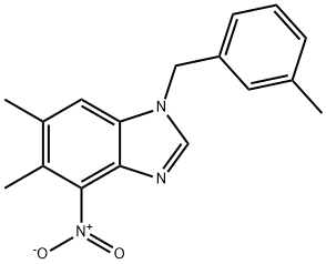 5,6-DIMETHYL-1-(3-METHYLBENZYL)-4-NITRO-1H-1,3-BENZIMIDAZOLE Struktur