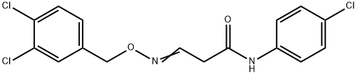 N-(4-CHLOROPHENYL)-3-([(3,4-DICHLOROBENZYL)OXY]IMINO)PROPANAMIDE Struktur