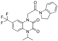 2,3-DIHYDRO-[[1-ISOPROPYL-6-(TRIFLUOROMETHYL)-2,3(1H,4H)-QUINOXALINEDION-4-YL]ACETYL]-(1H)-INDOLE Struktur