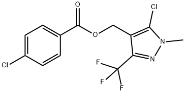 [5-CHLORO-1-METHYL-3-(TRIFLUOROMETHYL)-1H-PYRAZOL-4-YL]METHYL 4-CHLOROBENZENECARBOXYLATE Struktur