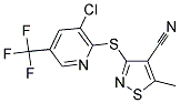 3-([3-CHLORO-5-(TRIFLUOROMETHYL)-2-PYRIDINYL]SULFANYL)-5-METHYL-4-ISOTHIAZOLECARBONITRILE Struktur