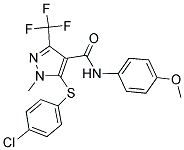 5-[(4-CHLOROPHENYL)SULFANYL]-N-(4-METHOXYPHENYL)-1-METHYL-3-(TRIFLUOROMETHYL)-1H-PYRAZOLE-4-CARBOXAMIDE Struktur