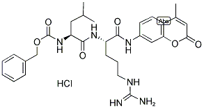 BENZYLOXYCARBONYL-L-LEUCYL-L-ARGININE 4-METHYLCOUMARYL-7-AMIDE HYDROCHLORIDE Struktur