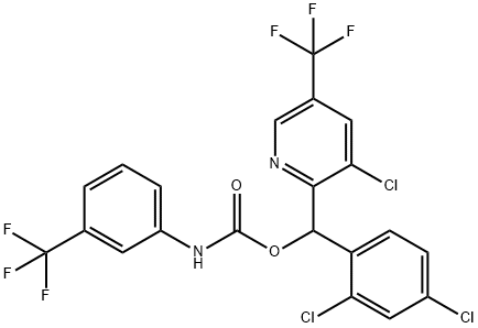 [3-CHLORO-5-(TRIFLUOROMETHYL)-2-PYRIDINYL](2,4-DICHLOROPHENYL)METHYL N-[3-(TRIFLUOROMETHYL)PHENYL]CARBAMATE Struktur