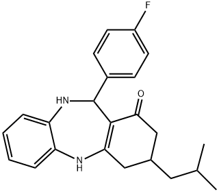 2,10-DIAZA-9-(4-FLUOROPHENYL)-5-(2-METHYLPROPYL)TRICYCLO[9.4.0.0(3,8)]PENTADECA-1(15),3(8),11(12),13-TETRAEN-7-ONE Struktur