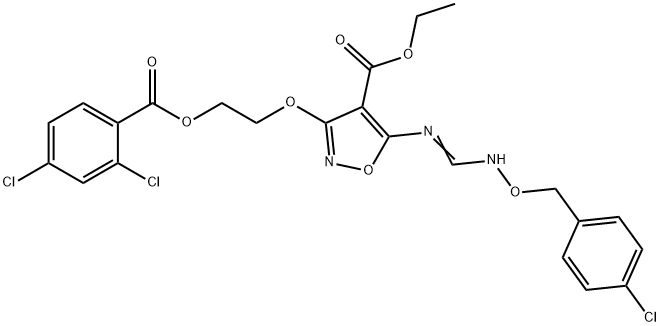 ETHYL 5-[(([(4-CHLOROBENZYL)OXY]IMINO)METHYL)AMINO]-3-(2-[(2,4-DICHLOROBENZOYL)OXY]ETHOXY)-4-ISOXAZOLECARBOXYLATE Struktur