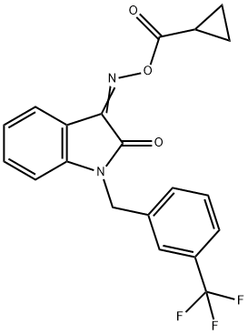 3-([(CYCLOPROPYLCARBONYL)OXY]IMINO)-1-[3-(TRIFLUOROMETHYL)BENZYL]-1,3-DIHYDRO-2H-INDOL-2-ONE Struktur