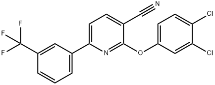 2-(3,4-DICHLOROPHENOXY)-6-[3-(TRIFLUOROMETHYL)PHENYL]NICOTINONITRILE Struktur