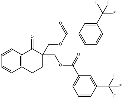 [1-OXO-2-(([3-(TRIFLUOROMETHYL)BENZOYL]OXY)METHYL)-1,2,3,4-TETRAHYDRO-2-NAPHTHALENYL]METHYL 3-(TRIFLUOROMETHYL)BENZENECARBOXYLATE Struktur