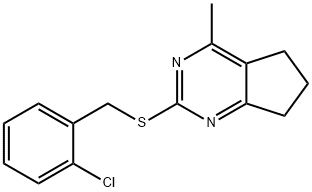 2-CHLOROBENZYL 4-METHYL-6,7-DIHYDRO-5H-CYCLOPENTA[D]PYRIMIDIN-2-YL SULFIDE Struktur