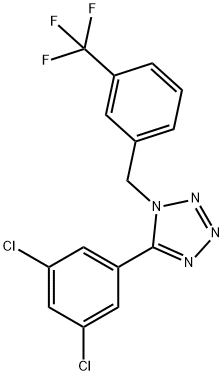 5-(3,5-DICHLOROPHENYL)-1-[3-(TRIFLUOROMETHYL)BENZYL]-1H-1,2,3,4-TETRAAZOLE Struktur