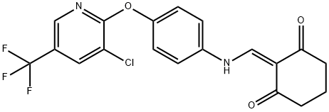 2-(((4-(3-CHLORO-5-(TRIFLUOROMETHYL)-2-PYRIDYLOXY)PHENYL)AMINO)METHYLENE)CYCLOHEXANE-1,3-DIONE Struktur