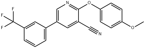 2-(4-METHOXYPHENOXY)-5-[3-(TRIFLUOROMETHYL)PHENYL]NICOTINONITRILE Struktur