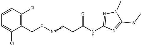 3-([(2,6-DICHLOROBENZYL)OXY]IMINO)-N-[1-METHYL-5-(METHYLSULFANYL)-1H-1,2,4-TRIAZOL-3-YL]PROPANAMIDE Struktur