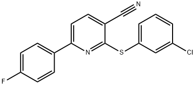 2-[(3-CHLOROPHENYL)SULFANYL]-6-(4-FLUOROPHENYL)NICOTINONITRILE Struktur