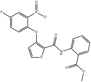 METHYL 2-(([3-(4-FLUORO-2-NITROPHENOXY)-2-THIENYL]CARBONYL)AMINO)BENZENECARBOXYLATE Struktur