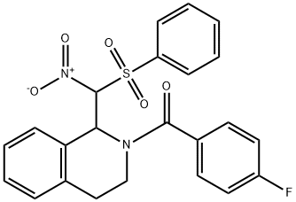 (4-FLUOROPHENYL)[1-[NITRO(PHENYLSULFONYL)METHYL]-3,4-DIHYDRO-2(1H)-ISOQUINOLINYL]METHANONE Struktur