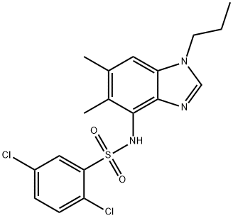 2,5-DICHLORO-N-(5,6-DIMETHYL-1-PROPYL-1H-1,3-BENZIMIDAZOL-4-YL)BENZENESULFONAMIDE Struktur