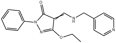 5-ETHOXY-2-PHENYL-4-([(4-PYRIDINYLMETHYL)AMINO]METHYLENE)-2,4-DIHYDRO-3H-PYRAZOL-3-ONE Struktur