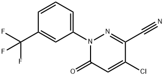 4-CHLORO-6-OXO-1-[3-(TRIFLUOROMETHYL)PHENYL]-1,6-DIHYDRO-3-PYRIDAZINECARBONITRILE Struktur