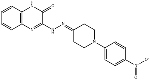 3-(2-[1-(4-NITROPHENYL)-4-PIPERIDINYLIDENE]HYDRAZINO)-2(1H)-QUINOXALINONE Struktur