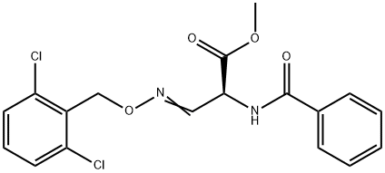 METHYL 2-(BENZOYLAMINO)-3-([(2,6-DICHLOROBENZYL)OXY]IMINO)PROPANOATE Struktur