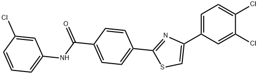 N-(3-CHLOROPHENYL)-4-[4-(3,4-DICHLOROPHENYL)-1,3-THIAZOL-2-YL]BENZENECARBOXAMIDE Struktur