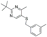 2-(TERT-BUTYL)-4-METHYL-5-[(3-METHYLBENZYL)THIO]PYRIMIDINE Struktur