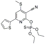 2-[(DIETHOXYPHOSPHOROTHIOYL)OXY]-4-(METHYLTHIO)-6-(2-THIENYL)NICOTINONITRILE Struktur