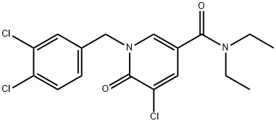 5-CHLORO-1-(3,4-DICHLOROBENZYL)-N,N-DIETHYL-6-OXO-1,6-DIHYDRO-3-PYRIDINECARBOXAMIDE Struktur