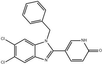 5-(1-BENZYL-5,6-DICHLORO-1H-1,3-BENZIMIDAZOL-2-YL)-2(1H)-PYRIDINONE Struktur