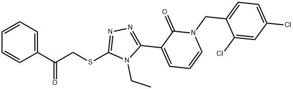 1-(2,4-DICHLOROBENZYL)-3-(4-ETHYL-5-[(2-OXO-2-PHENYLETHYL)SULFANYL]-4H-1,2,4-TRIAZOL-3-YL)-2(1H)-PYRIDINONE Struktur