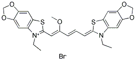 3-ETHYL-2-(2-METHOXY-5-(3-ETHYL-5,6-METHYLENEDIOXY BENZOTHIAZOLINYLIDENE)-1,3-PENTADIENYL)-5,6-METHYLENEDIOXY BENZOTHIAZOLIUM BROMIDE Struktur