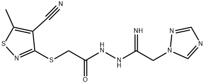 2-[(4-CYANO-5-METHYL-3-ISOTHIAZOLYL)SULFANYL]-N'-[2-(1H-1,2,4-TRIAZOL-1-YL)ETHANIMIDOYL]ACETOHYDRAZIDE Struktur