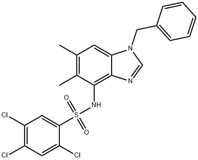 N-(1-BENZYL-5,6-DIMETHYL-1H-1,3-BENZIMIDAZOL-4-YL)-2,4,5-TRICHLOROBENZENESULFONAMIDE Struktur