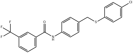 N-(4-([(4-CHLOROPHENYL)SULFANYL]METHYL)PHENYL)-3-(TRIFLUOROMETHYL)BENZENECARBOXAMIDE Struktur