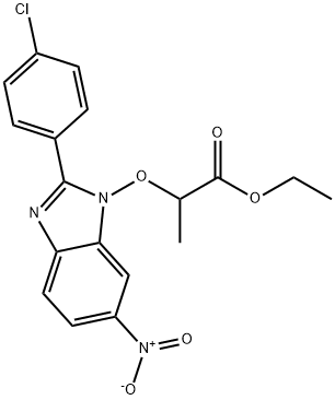 ETHYL 2-([2-(4-CHLOROPHENYL)-6-NITRO-1H-1,3-BENZIMIDAZOL-1-YL]OXY)PROPANOATE Struktur