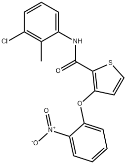 N-(3-CHLORO-2-METHYLPHENYL)-3-(2-NITROPHENOXY)-2-THIOPHENECARBOXAMIDE Struktur