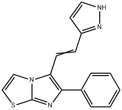 6-PHENYL-5-[2-(1H-PYRAZOL-5-YL)VINYL]IMIDAZO[2,1-B][1,3]THIAZOLE Struktur