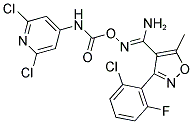 3-(2-CHLORO-6-FLUOROPHENYL)-N'-(([(2,6-DICHLOROPYRIDIN-4-YL)AMINO]CARBONYL)OXY)-5-METHYLISOXAZOLE-4-CARBOXIMIDAMIDE Struktur