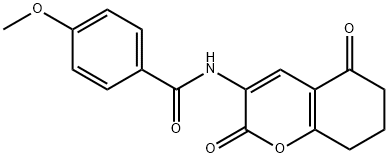 N-(2,5-DIOXO-5,6,7,8-TETRAHYDRO-2H-CHROMEN-3-YL)-4-METHOXYBENZENECARBOXAMIDE Struktur