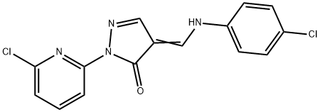 4-[(4-CHLOROANILINO)METHYLENE]-2-(6-CHLORO-2-PYRIDINYL)-2,4-DIHYDRO-3H-PYRAZOL-3-ONE Structure