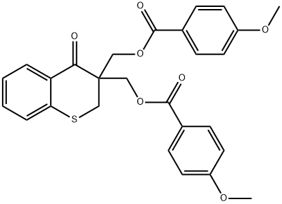 (3-([(4-METHOXYBENZOYL)OXY]METHYL)-4-OXO-3,4-DIHYDRO-2H-THIOCHROMEN-3-YL)METHYL 4-METHOXYBENZENECARBOXYLATE Struktur