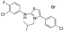 2-(3-CHLORO-4-FLUOROANILINO)-4-(4-CHLOROPHENYL)-3-ISOBUTYL-1,3-THIAZOL-3-IUM BROMIDE Struktur