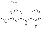 2-[N-(2-FLUOROPHENYL)AMINO]-4,6-DIMETHOXYTRIAZINE Struktur