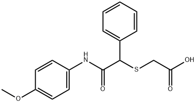 2-([2-(4-METHOXYANILINO)-2-OXO-1-PHENYLETHYL]SULFANYL)ACETIC ACID Struktur